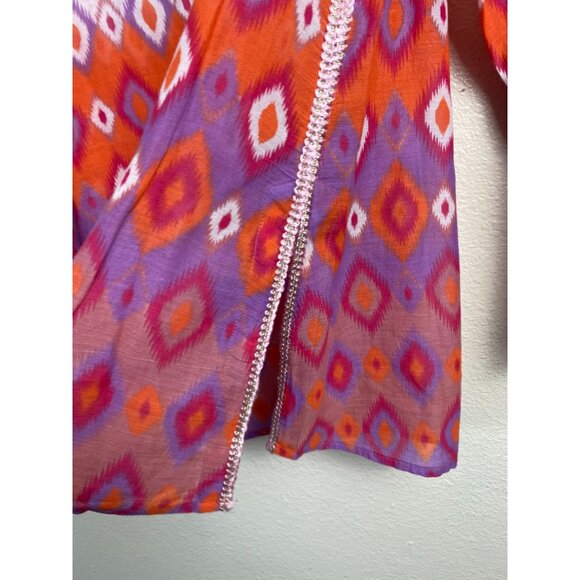 Soft Surroundings Tunic Top Women size Medium Geometric Boho Artsy Flowy Aztec - Picture 13 of 15